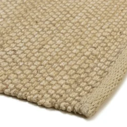 Tapis rectangulaire 160 x 230 cm jute et coton couleur sable