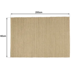 Tapis rectangulaire 160 x 230 cm jute et coton couleur sable
