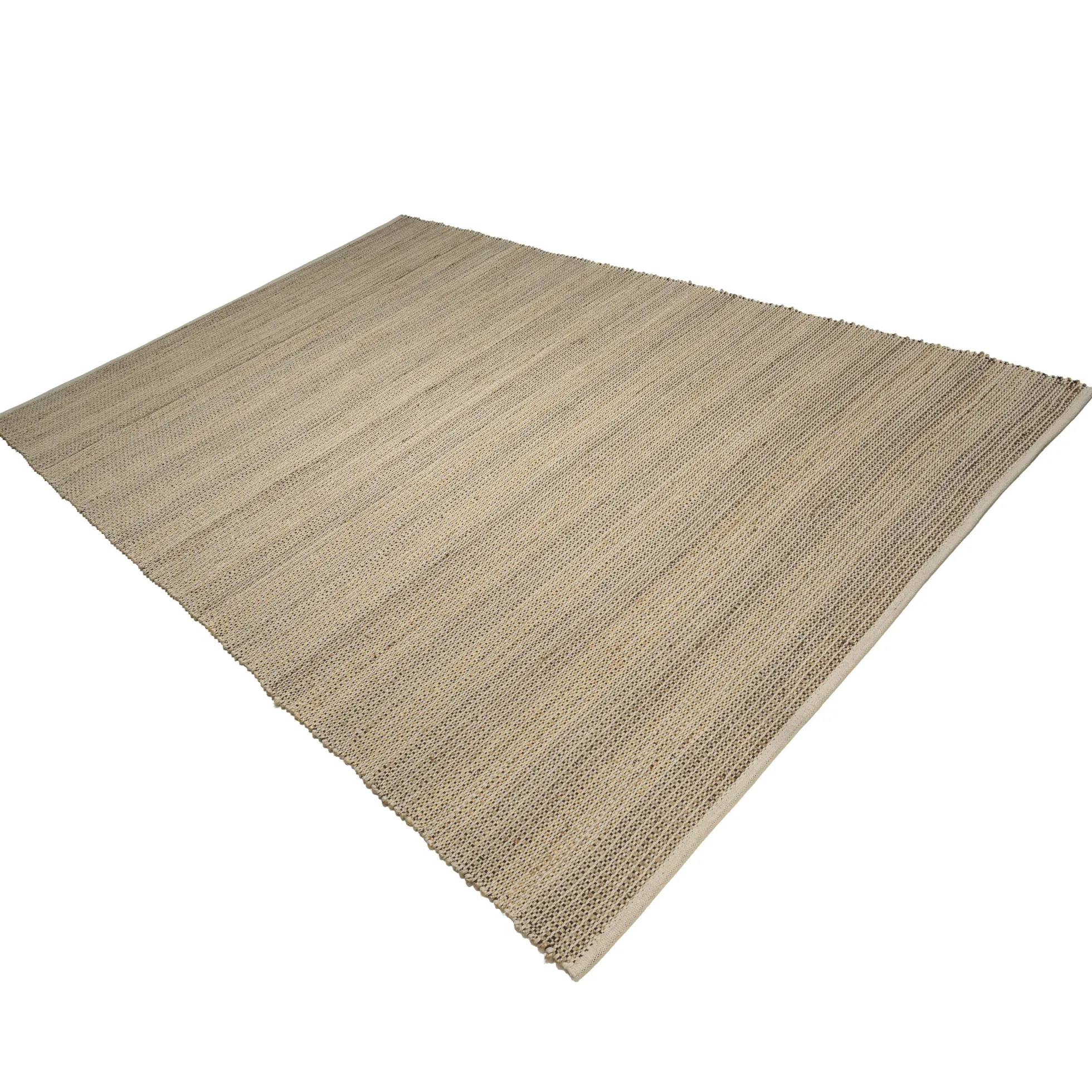 Tapis rectangulaire 160 x 230 cm jute et coton beige / noir