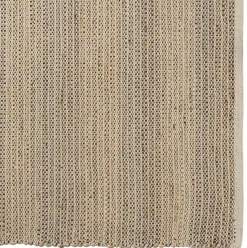 Tapis rectangulaire 160 x 230 cm jute et coton beige / noir