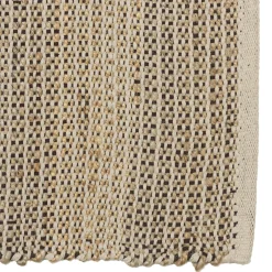 Tapis rectangulaire 200 x 290 cm jute et coton beige / noir