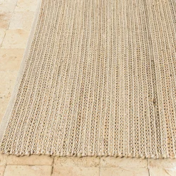 Tapis rectangulaire 200 x 290 cm jute et coton beige / noir