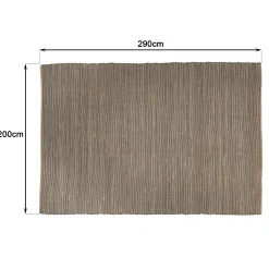 Tapis rectangulaire 200 x 290 cm jute et coton marron / noir