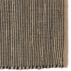 Tapis rectangulaire 200 x 290 cm jute et coton marron / noir
