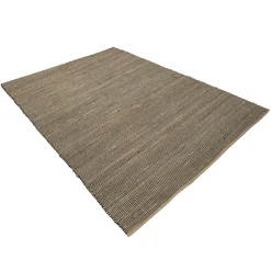 Tapis rectangulaire 160 x 230 cm jute et coton marron / noir