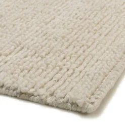 Tapis rectangulaire 160 x 230 cm laine bouclée ivoire