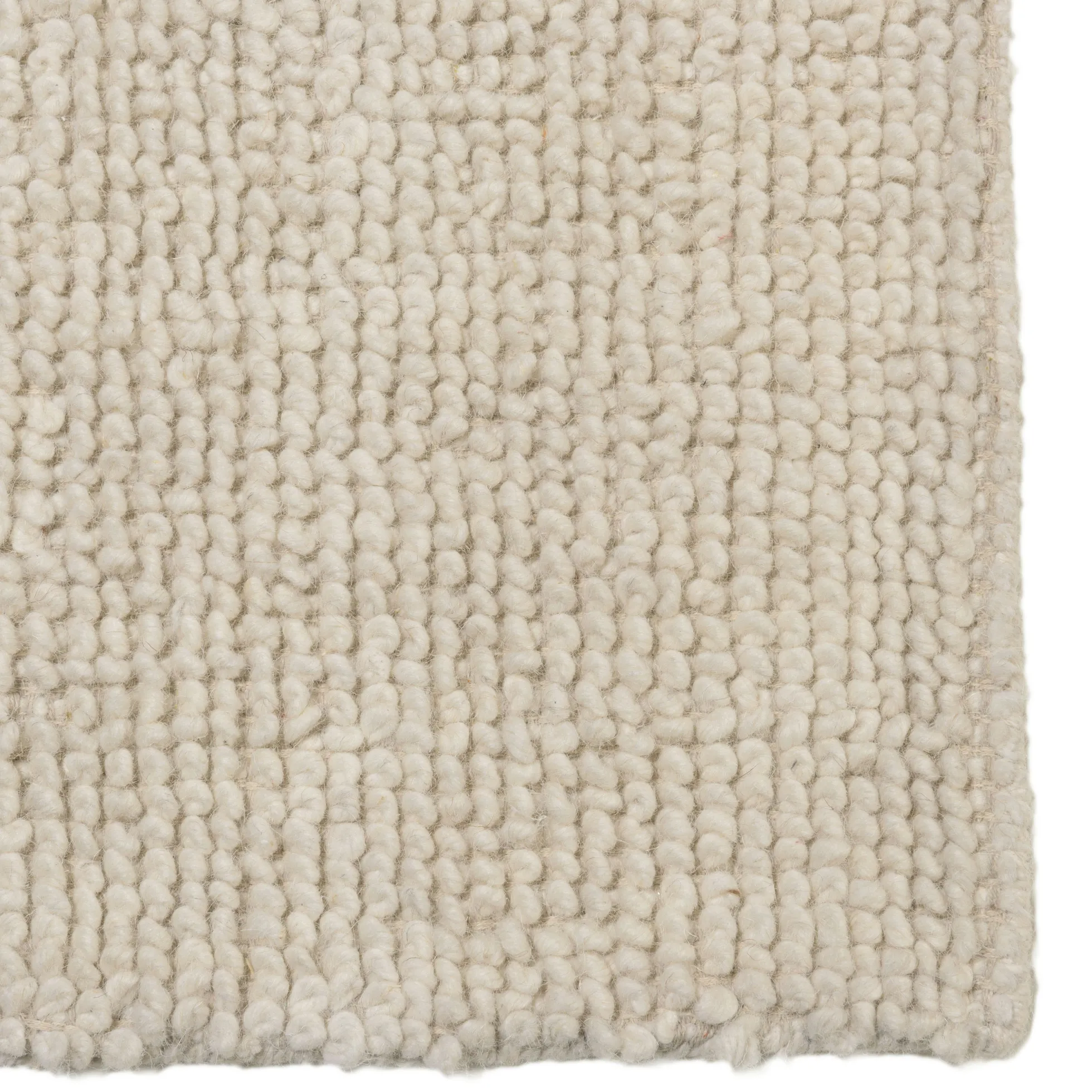 Tapis rectangulaire 160 x 230 cm laine bouclée ivoire