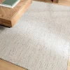 Tapis rectangulaire 160 x 230 cm laine tissée gris chiné