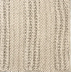 Tapis rectangulaire 200 x 290 cm laine bandes tissées lin