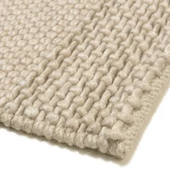 Tapis rectangulaire 200 x 290 cm laine bandes tissées lin
