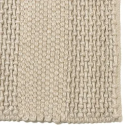 Tapis rectangulaire 200 x 290 cm laine bandes tissées lin