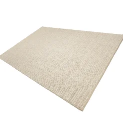 Tapis rectangulaire 160 x 230 cm laine tissée beige
