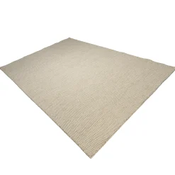 Tapis rectangulaire 200 x 290 cm laine tissée marron chiné