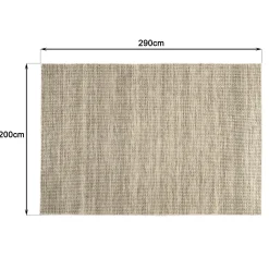 Tapis rectangulaire 200 x 290 cm laine tissée kaki chiné