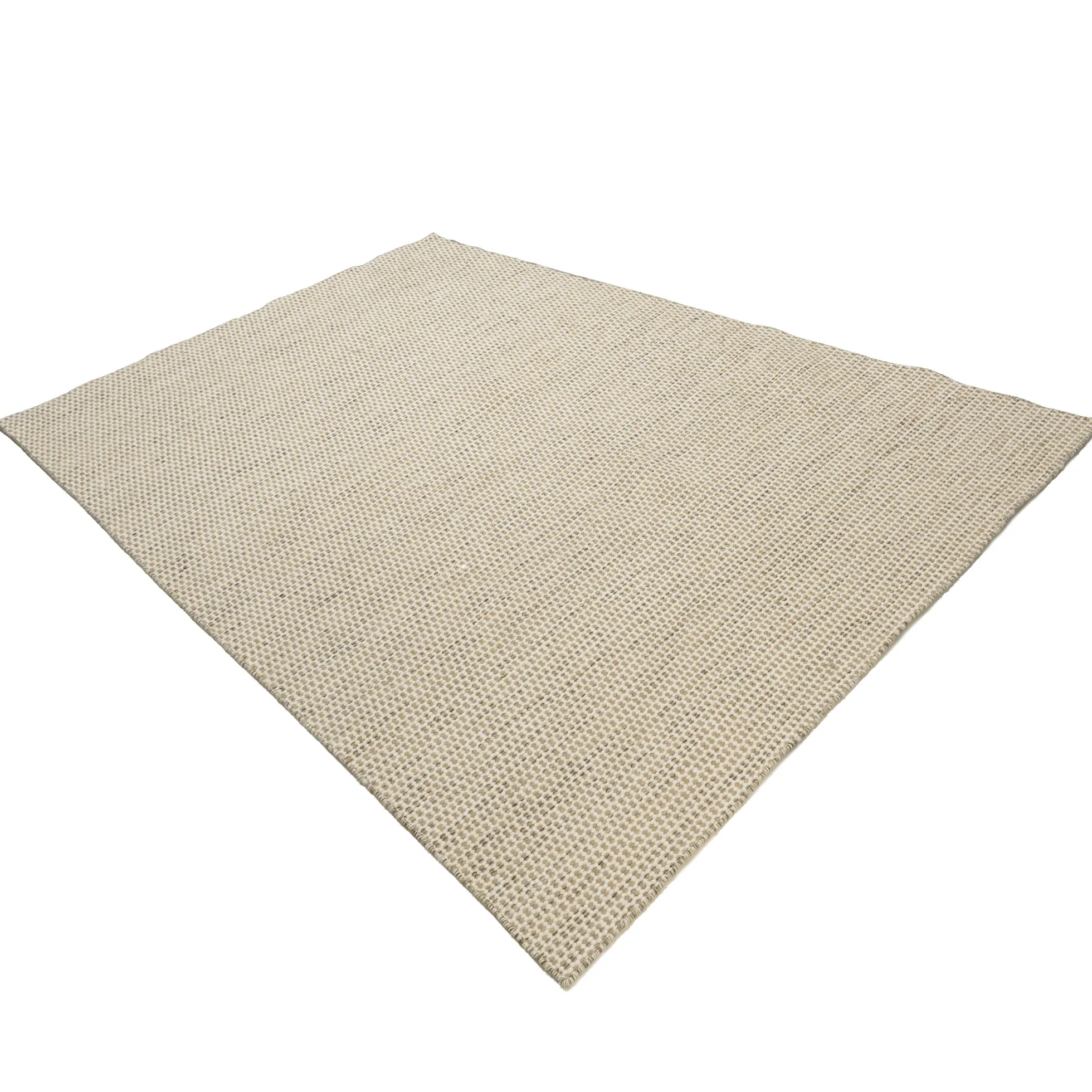 Tapis rectangulaire 160 x 230 cm laine tissée marron chiné