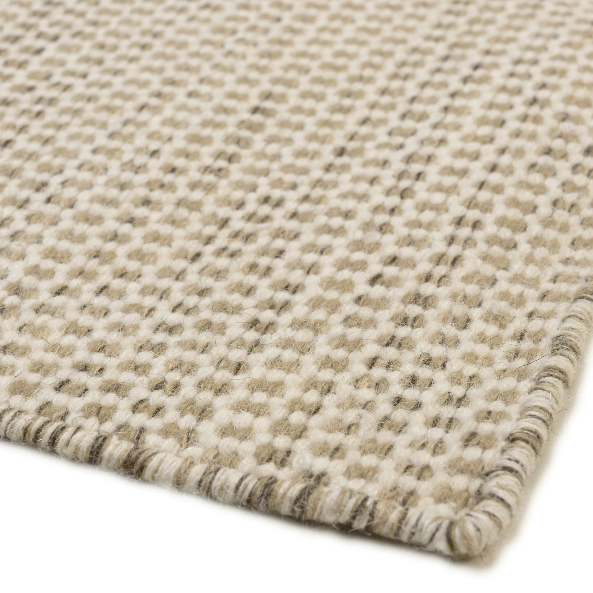 Tapis rectangulaire 160 x 230 cm laine tissée marron chiné