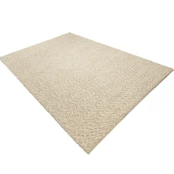 Tapis rectangulaire 160 x 230 cm laine bouclettes beige