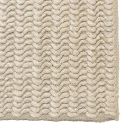 Tapis rectangulaire 200 x 290 cm laine tissée beige
