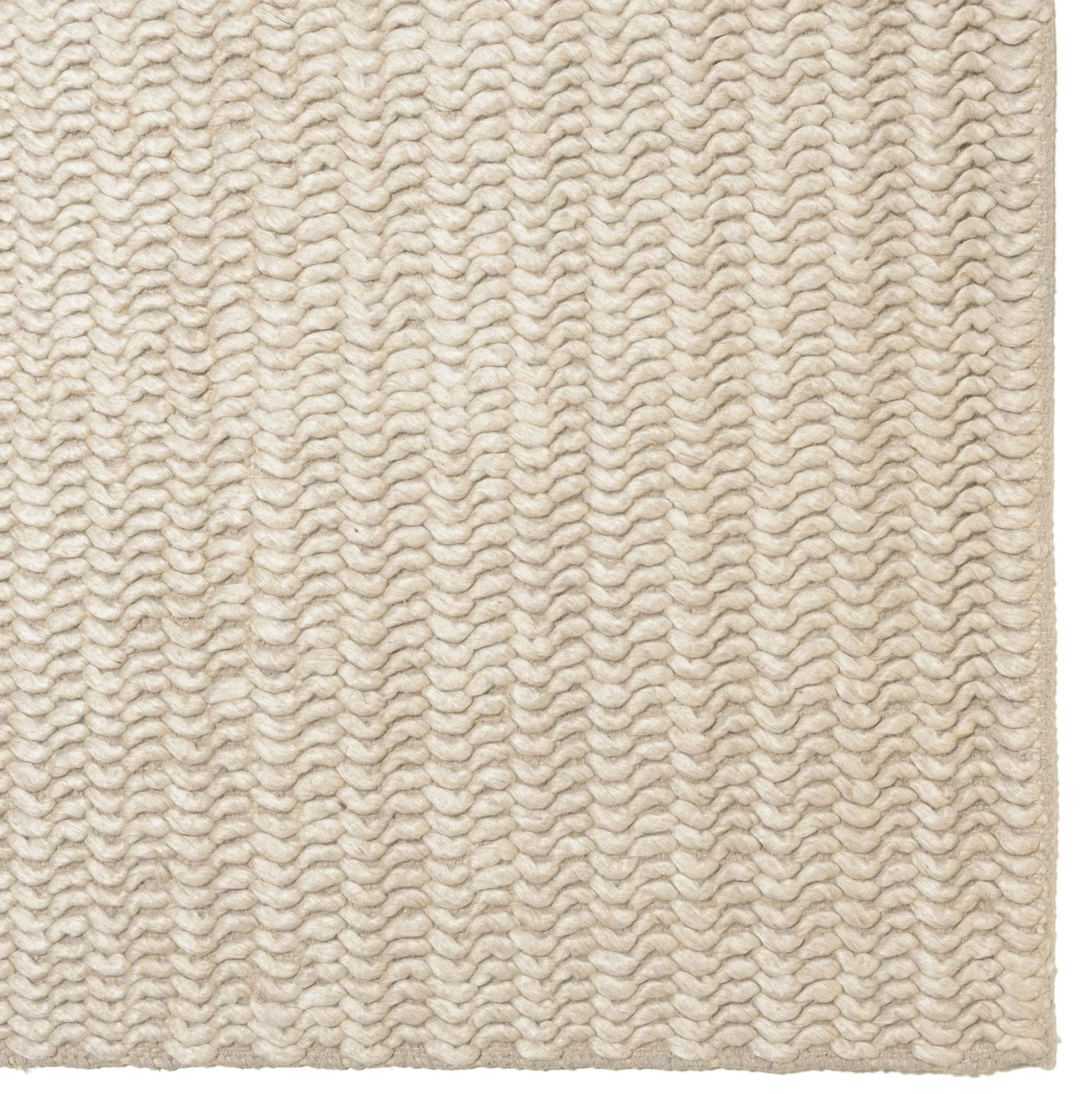 Tapis rectangulaire 200 x 290 cm laine tissée beige