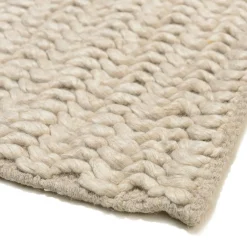 Tapis rectangulaire 200 x 290 cm laine tissée beige