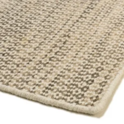 Tapis rectangulaire 160 x 230 cm laine tissée kaki chiné