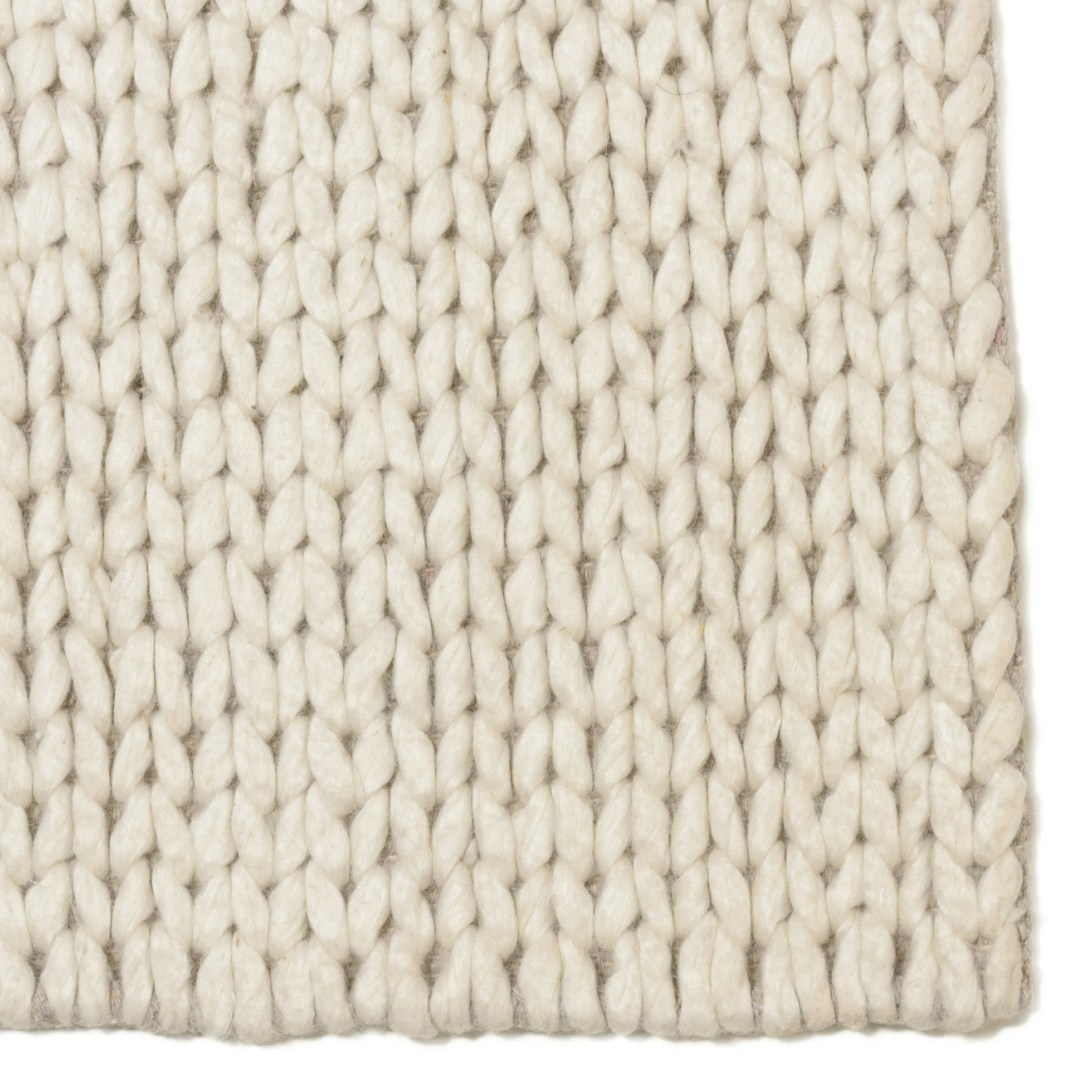 Tapis rectangulaire 160 x 230 cm laine tissée écrue