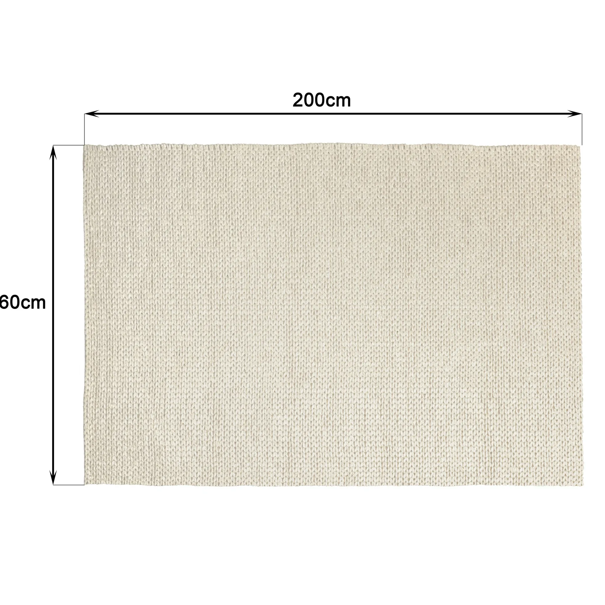 Tapis rectangulaire 160 x 230 cm laine tissée écrue