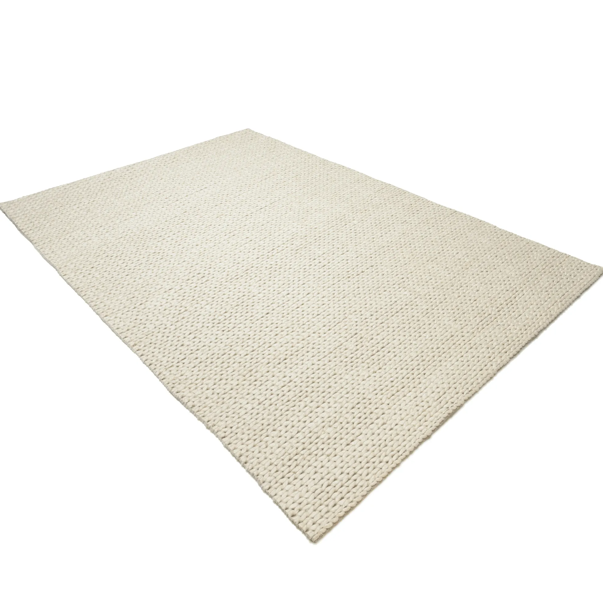 Tapis rectangulaire 160 x 230 cm laine tissée écrue
