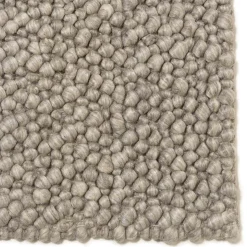 Tapis rectangulaire 160 x 230 cm laine bouclettes taupe