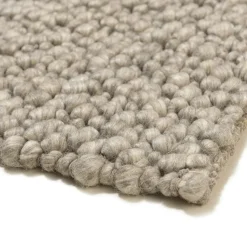 Tapis rectangulaire 160 x 230 cm laine bouclettes taupe