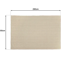 Tapis rectangulaire 200 x 290 coton recyclé ivoire