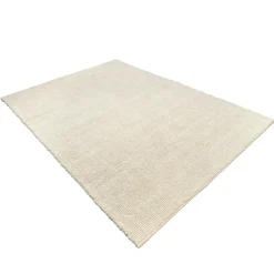 Tapis rectangulaire 200 x 290 laine bouclée ivoire