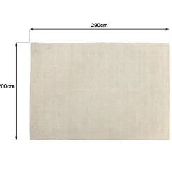 Tapis rectangulaire 200 x 290 laine bouclée ivoire