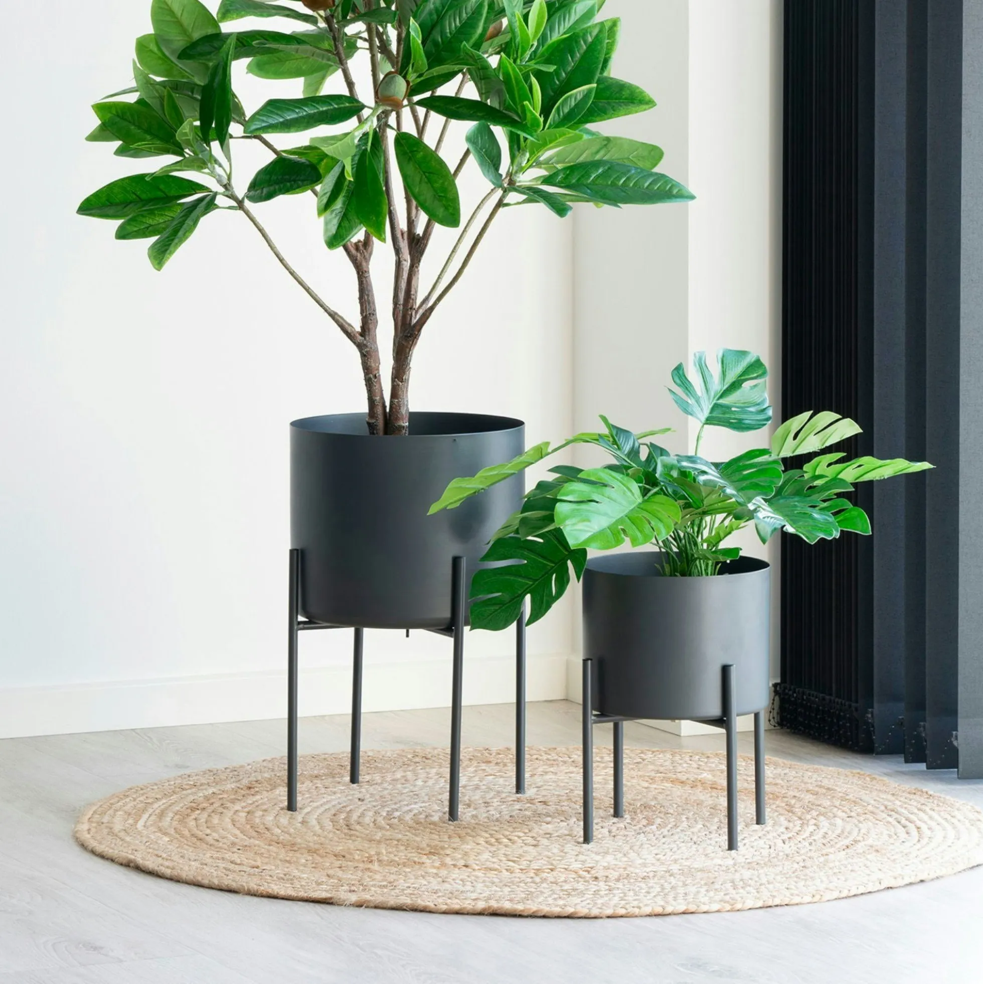 Tapis rond en jute tressée Ø90 cm - style bohème et nature FEZ