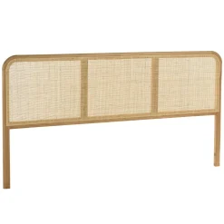 Tête de lit en bois de mindi et rotin naturel pour lits 160/180cm TIVARO