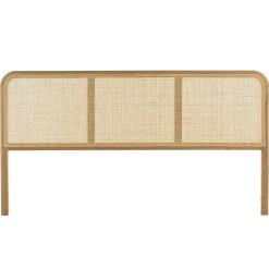 Tête de lit en bois de mindi et rotin naturel pour lits 160/180cm TIVARO