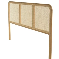 Tête de lit en bois de mindi et rotin naturel pour lits 140/160cm TIVARO