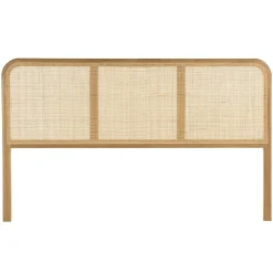 Tête de lit en bois de mindi et rotin naturel pour lits 140/160cm TIVARO