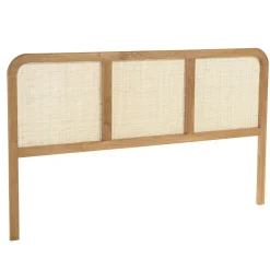Tête de lit en bois de mindi et rotin naturel pour lits 140/160cm TIVARO
