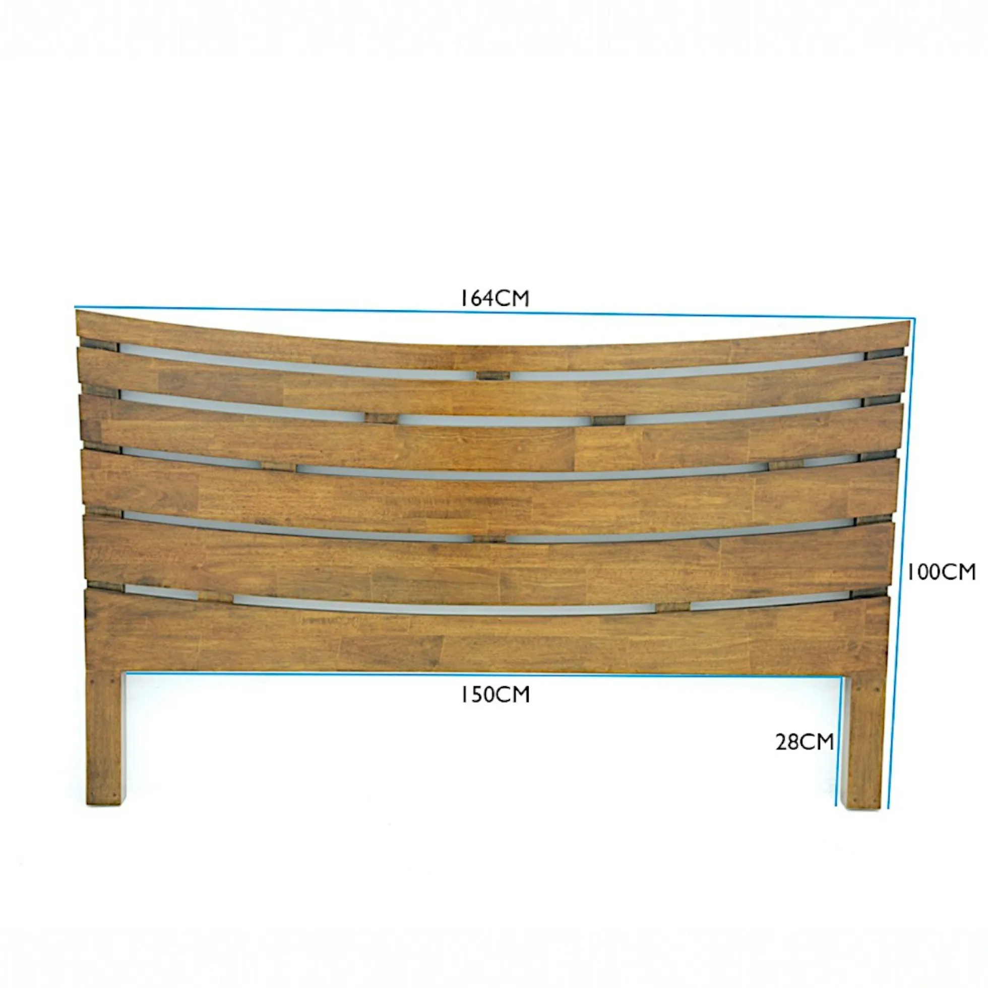 Tête de lit incurvée Hévéa pour lit couchage 160 164x100cm NIAGARA