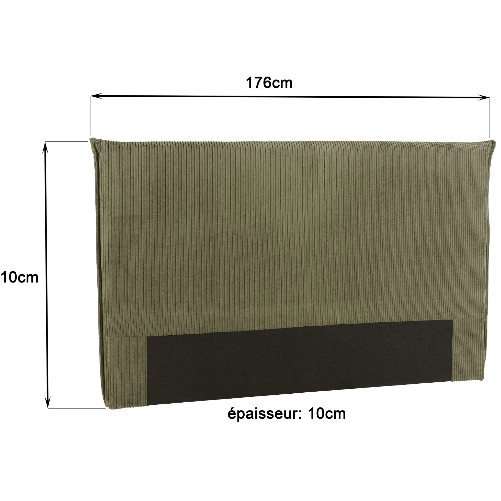 Tête de lit rembourrée pour lits 140/160cm velours côtelé vert RIVANA