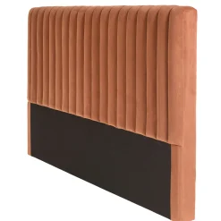 Tête de lit rembourrée pour lits 160/180cm velours orange RIVANA