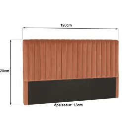 Tête de lit rembourrée pour lits 160/180cm velours orange RIVANA