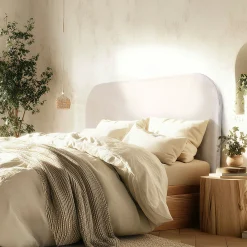 Tête de lit rembourrée pour lits 140/160cm couleur beige RIVANA