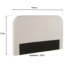 Tête de lit rembourrée pour lits 140/160cm couleur beige RIVANA