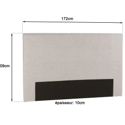 Tête de lit rembourrée pour lits 140/160cm couleur grise RIVANA