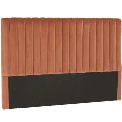 Tête de lit rembourrée pour lits 140/160cm velours orange RIVANA