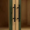 Vaisselier bois clair et contour vert BAGAN