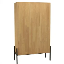 Vaisselier bois clair et contour vert BAGAN