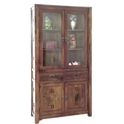 Vaisselier bois d'hévéa 4 portes TESSA
